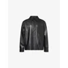 Loewe Mens Black Relaxed-fit Monogram Leather Overshirt In Black