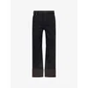 Loewe Mens Black/burgundy Turn-up Straight-leg Denim Jeans In Multi