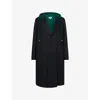 Loewe Mens Black/green Hooded Single-breasted Wool-cashmere Blend Coat In Green