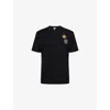 Loewe Mens Black/multicolor Embroidered-anagram Relaxed-fit Cotton T-shirt