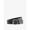 Loewe Mens Black/vintage Palladium Roller Curve Leather Belt In Black