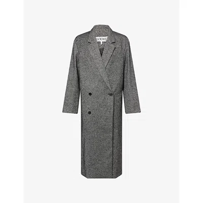 Loewe Mens  Checked Single-breasted Cotton-wool Blend Coat In Multi