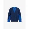 Loewe Mens Blue/dark Blue Trompe L'oeil Layered Wool Blend Sweater Xl In Blue