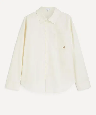 Loewe Mens Cotton Twill Shirt In White