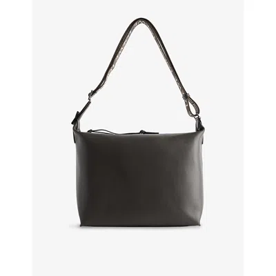 Loewe Mens Dark Grey Cubi Leather Cross-body Bag In Gray