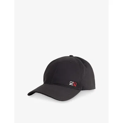 Loewe Mens Flag-patch Cotton Cap Black