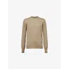 Loewe Mens Green/khaki Green Anagram Crewneck Wool Jumper In Neutral