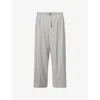 Loewe Mens Grey Drawstring Wide-leg Wool Trousers Xl In Gray