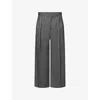 Loewe Mens Grey Melange Pressed-crease Straight-leg Wool Blend Trousers In Gray