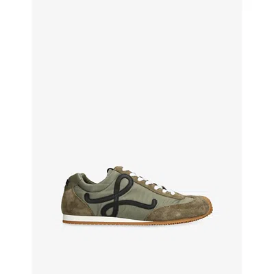 Loewe Mens Khaki Ballet Runner 2.0 Nylon And Leather Trainers Eur 43 / 9 Uk In Brown