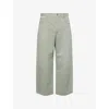 Loewe Mens Khaki Green Relaxed-fit Wide-leg Denim Jeans In Green