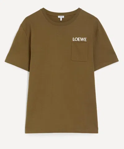 Loewe Mens Khaki Relaxed Fit T-shirt In Brown