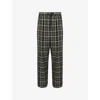 Loewe Wool-blend Check Drawstring-waist Trousers In Multi