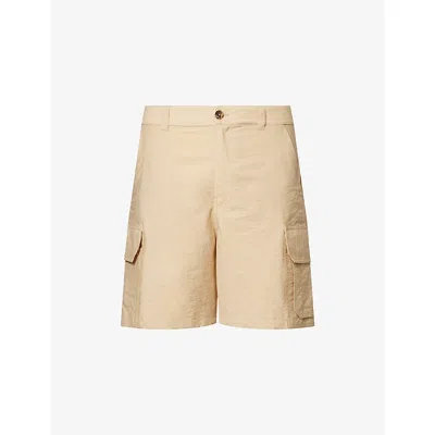 Loewe Mens Light Beige  X Paula's Ibiza Multi-pockets Cotton-blend Shorts In Sand
