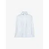 Loewe Mens Light Blue Hooded Relaxed-fit Cotton-poplin Overshirt