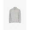 Loewe Mens Light Grey Curved-hem Relaxed-fit Suede Overshirt In Gray
