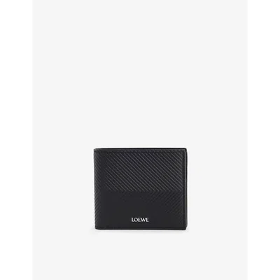 Loewe Mens Billfold Embossed Leather Wallet Black