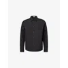 Loewe Mens Brand-embroidery Patch-pocket Long-sleeve Cotton Shirt Black In Black