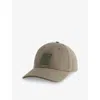 Loewe Mens Khaki Green Branded-patch Cotton-canvas Cap In Green