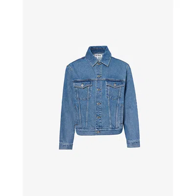 Loewe Mens Jeans Blue Classic Anagram Denim Jacket