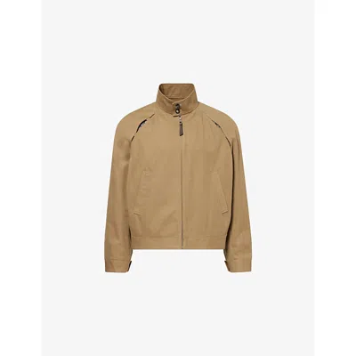 Loewe Mens  High-neck Detachable-lining Wool Jacket In Brown