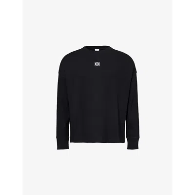 Loewe Mens Ribbed Long-sleeve Cotton-jersey T-shirt Black
