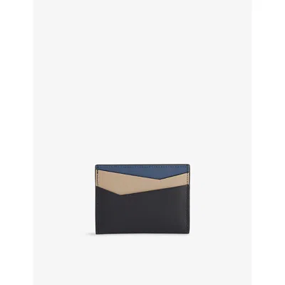 Loewe Mens Indigo Dye/corda Puzzle Edge Leather Card Holder