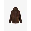 Loewe Mens Chocolate Brown  X On Flocked Woven Jacket