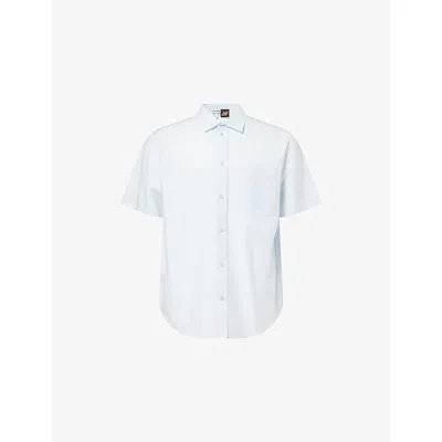 Loewe Mens Light Blue  X Paula's Ibiza Embroidered Cotton-blend Shirt