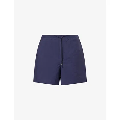 Loewe Mens Navy Blue  X Paula's Ibiza Embroidered Cotton-blend Shorts