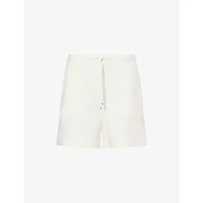 Loewe Mens Ivory  X Paula's Ibiza Embroidered Woven Shorts In White