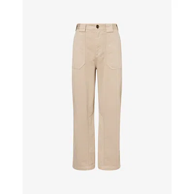Loewe Mens Sand  X Paula's Ibiza Wide-leg Cotton Cargo Trousers In Neutral