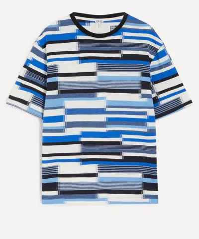 Loewe Mens Loose-fit Irregular Stripe T-shirt In Multi