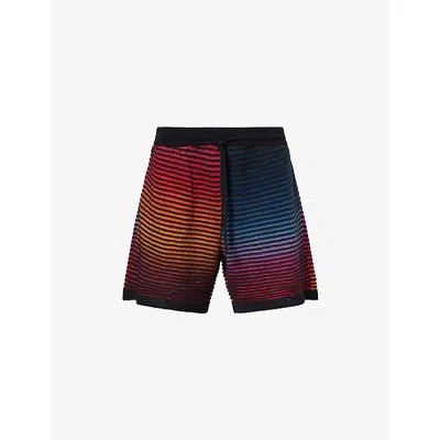Loewe Mens Multicolor/black  X Paula's Ibiza Striped Cotton-knit Shorts