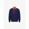 Loewe Wool Cardigan With Chest Pocket And Collar In Blue