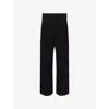 Loewe Mens Black Pleated Wide-leg Stretch-woven Trousers