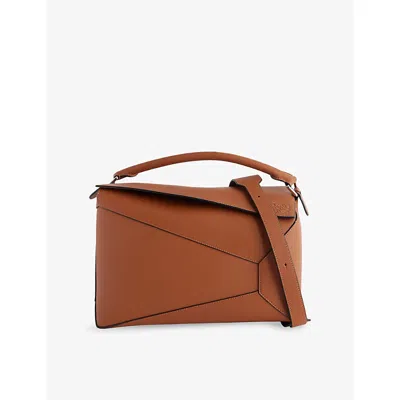 Loewe Mens Tan Puzzle Edge Large Leather Cross-body Bag In Brown