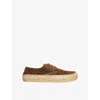 Loewe Rio Lace Up Espadrilles In Suede And Raffia In Brown