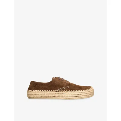 LOEWE MENS BROWN RIO LACE SUEDE ESPADRILLES EUR 43 / 9 UK