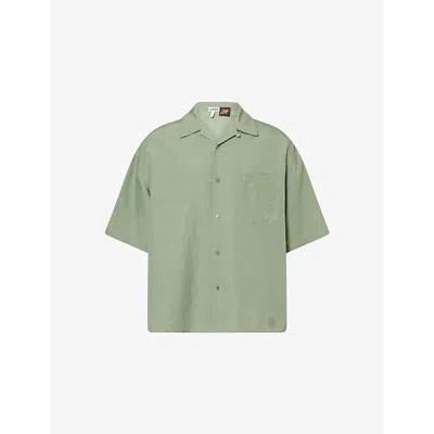 LOEWE MENS SAGE LOEWE X PAULA'S IBIZA SHORT-SLEEVES WOVEN SHIRT