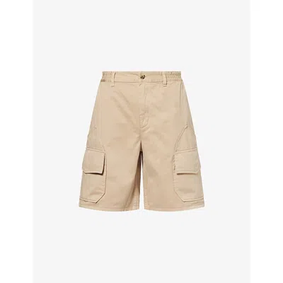 Loewe Mens Sand  X Paula's Ibiza Patch-pocket Cotton Cargo Shorts In Neutral