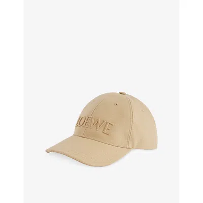 Loewe Mens Sand Logo-embroidered Cotton Baseball Cap