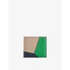 Loewe Mens Sand/tropical Green Puzzle Edge Bifold Leather Wallet In Multi