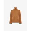 Loewe Mens Tan Turtleneck Knitted Wool Sweater In Multi