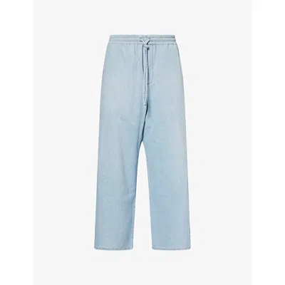 Loewe Mens Washed Blue  X Paula's Ibiza Drawstring Denim Trousers