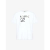 LOEWE LOEWE MEN'S WHITE BRAND-EMBROIDERED RELAXED-FIT COTTON-JERSEY T-SHIRT