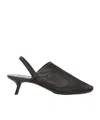 Loewe Petal Mesh Slingback Heel Sandals In Black