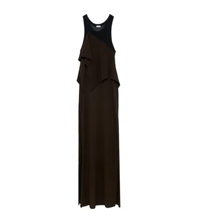 Loewe Mesh Layered Maxi Dress In Black