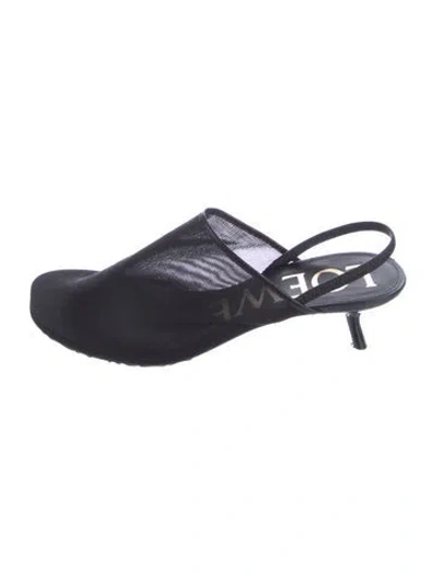 Pre-owned Loewe Mesh Mules In Blue