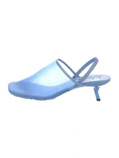 Pre-owned Loewe Mesh Mules In Blue
